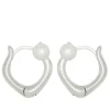 Juju Pearl Hoops in Silver