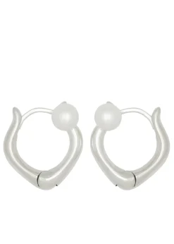 Juju Pearl Hoops in Silver