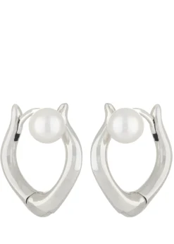 Juju Pearl Hoops in Silver