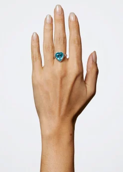 Lovely Ring in Sterling Silver - Aqua