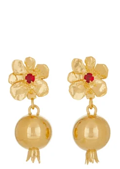 Melograno Earrings in Gold - Ruby