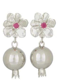 Melograno Earrings in Silver - Rosa