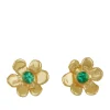 Mini Daisy Studs in 14k - Emerald