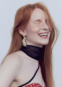 Moon Earrings in Gold