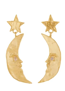 Moon Earrings in Gold
