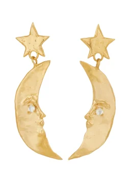 Moon Earrings in Gold