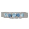 Mother Ring in White Gold - Sapphire Blue Topaz