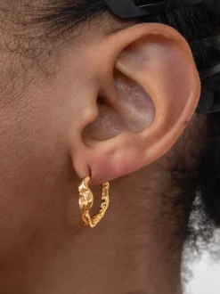 Nan Hoops in Gold