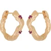 Nan Hoops in Gold - Ruby