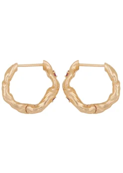 Nan Hoops in Gold - Ruby