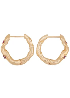 Nan Hoops in Gold - Ruby