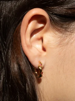 Nan Hoops in Gold - Ruby