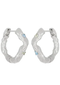 Nan Hoops in Silver - Blue Topaz/Peridot