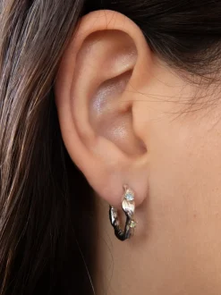 Nan Hoops in Silver - Blue Topaz/Peridot