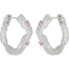 Nan Hoops in Silver - Pink Sapphire