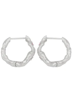 Nan Hoops in Silver - Pink Sapphire