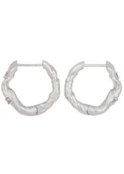 Nan Hoops in Silver - Pink Sapphire
