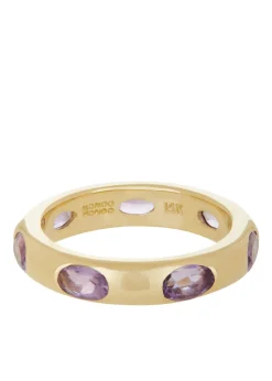 Orbital Ring in 14k - Faceted Light Amethyst