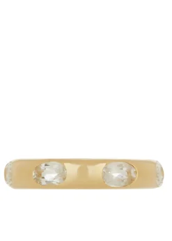 Orbital Ring in 14k - Faceted White Topaz