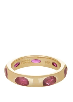 Orbital Ring in 14k - Faceted Ruby