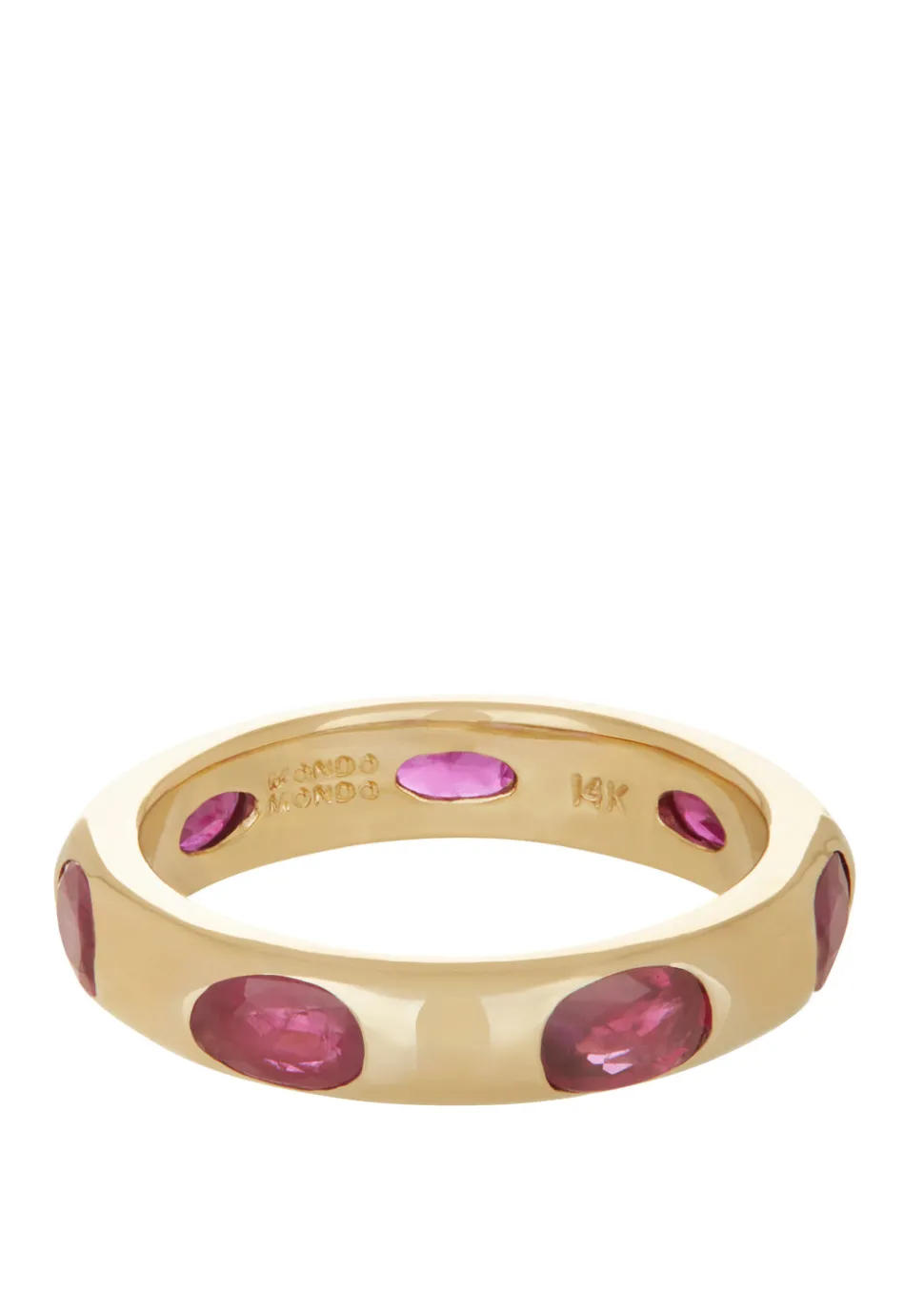 Orbital Ring in 14k - Faceted Ruby
