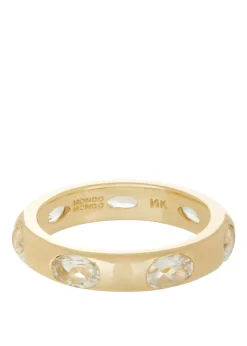 Orbital Ring in 14k - Faceted White Topaz