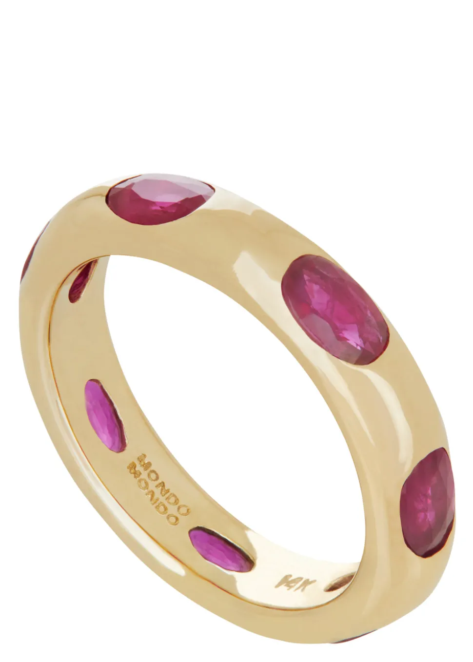 Orbital Ring in 14k - Faceted Ruby