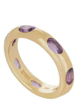 Orbital Ring in 14k - Faceted Light Amethyst