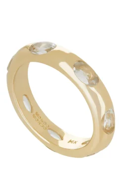 Orbital Ring in 14k - Faceted White Topaz