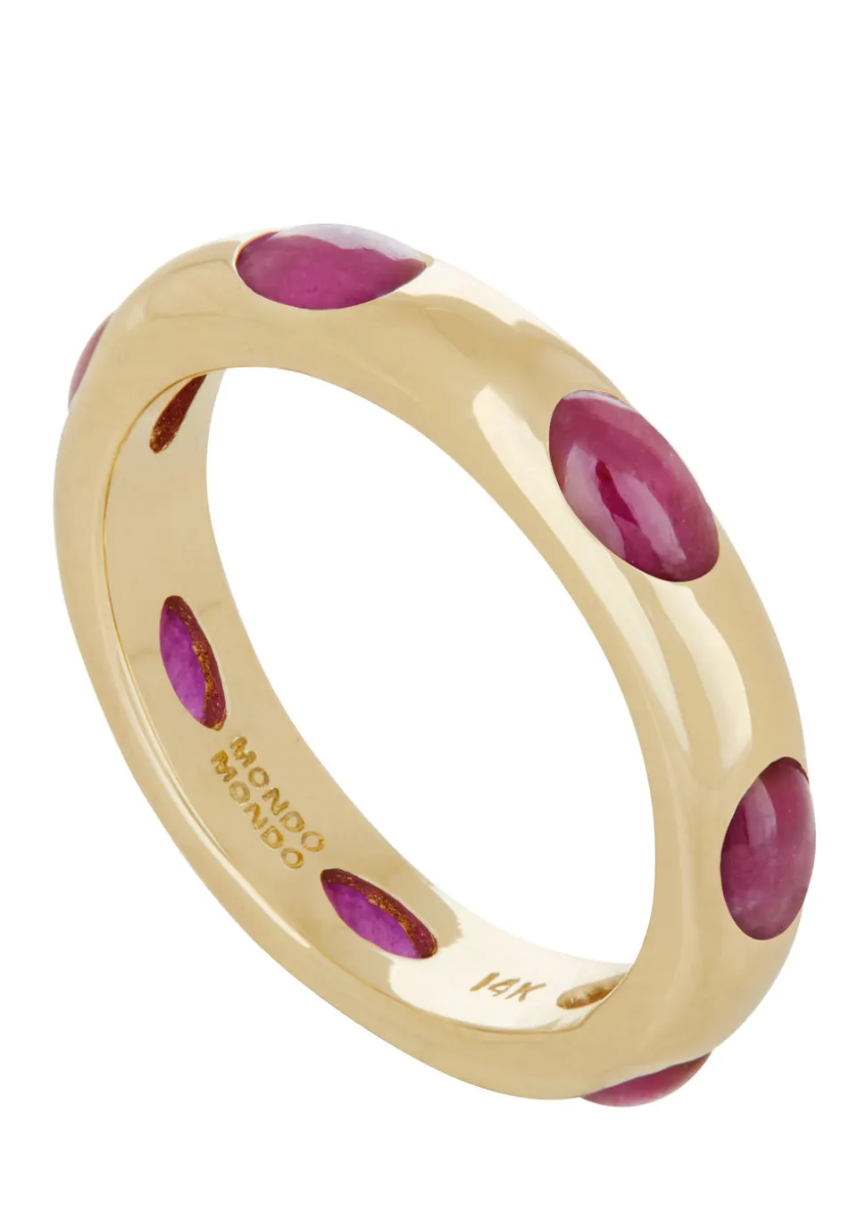 Orbital Ring in 14k - Ruby
