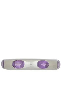 Orbital Ring in Sterling Silver - Faceted Light Amethyst