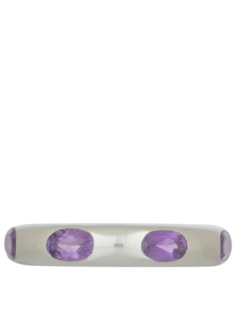 Orbital Ring in Sterling Silver - Faceted Light Amethyst
