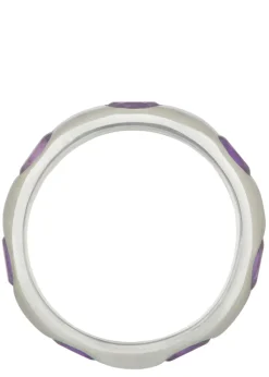Orbital Ring in Sterling Silver - Faceted Light Amethyst