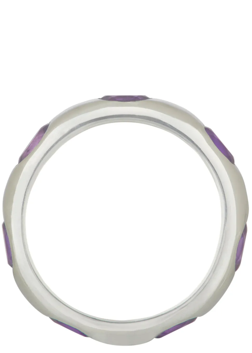 Orbital Ring in Sterling Silver - Faceted Light Amethyst