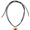 Pacha Cord Necklace in Gold - Fuchsia