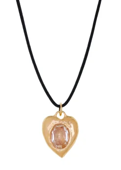 Pacha Cord Necklace in Gold - Crystal