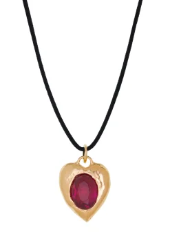 Pacha Cord Necklace in Gold - Fuchsia