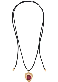 Pacha Cord Necklace in Gold - Fuchsia