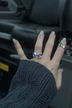Pulp Ring in Sterling Silver - Fuchsia