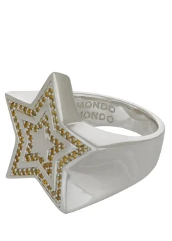 Star Ring in Yellow Diamond Pave