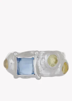 Suede Ring in Sterling Silver - Ice Blue Limoncello