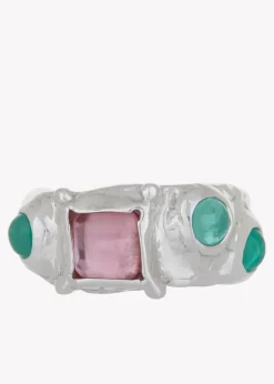 Suede Ring in Sterling Silver - Rosa Iguana