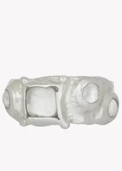 Suede Ring in Sterling Silver - Crystal