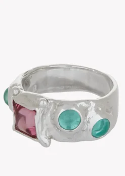 Suede Ring in Sterling Silver - Rosa Iguana