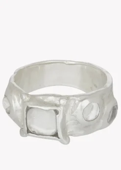 Suede Ring in Sterling Silver - Crystal