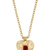 Super Heart Necklace in Gold - Ruby