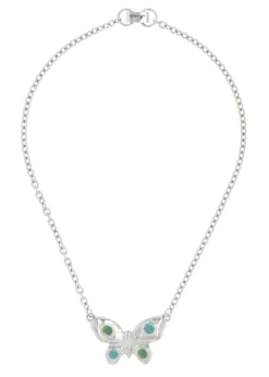 Tropicana Butterfly Necklace in Silver - Iguana/Lizard