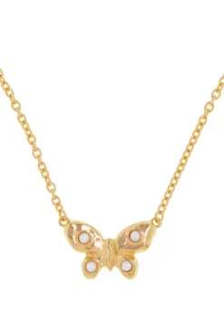 Tropicana Butterfly Necklace in Gold - Pearl