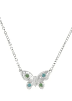 Tropicana Butterfly Necklace in Silver - Iguana/Lizard